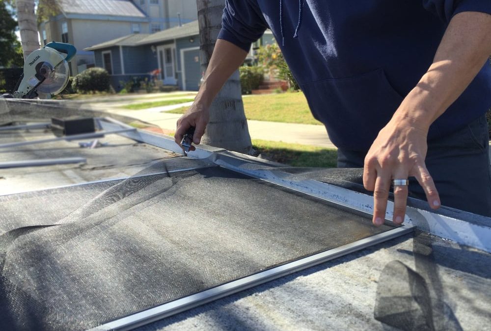 Cutting a screen on our trailer